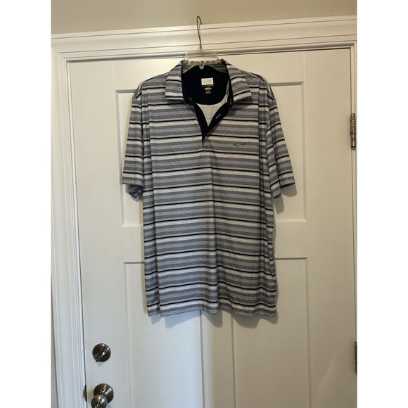 NEW Greg Norman Men's Moisture Wicking Performance Golf Polo Shirt Striped XL - Picture 1 of 4